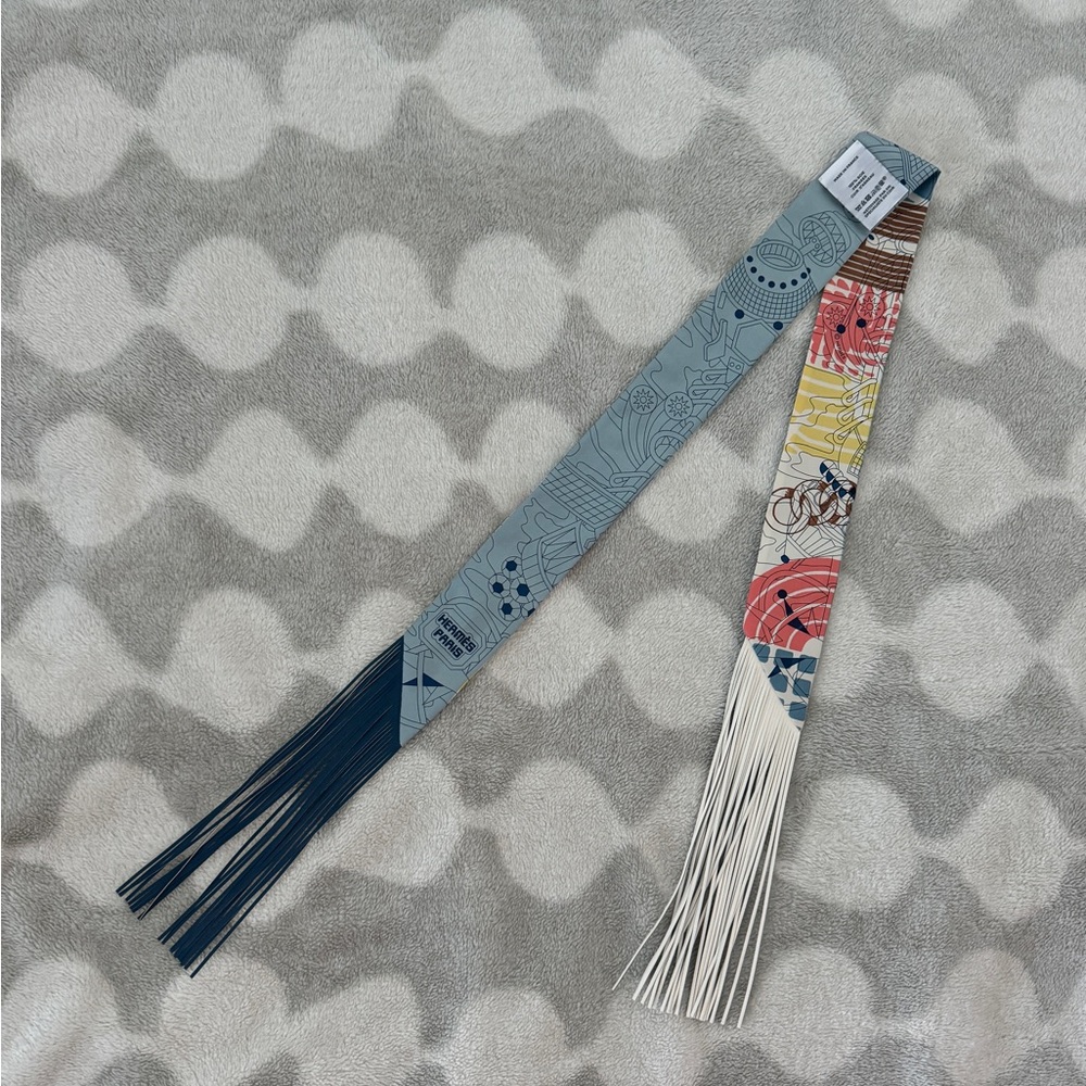 Hermes Twilly Au Bloc with Leather Fringe